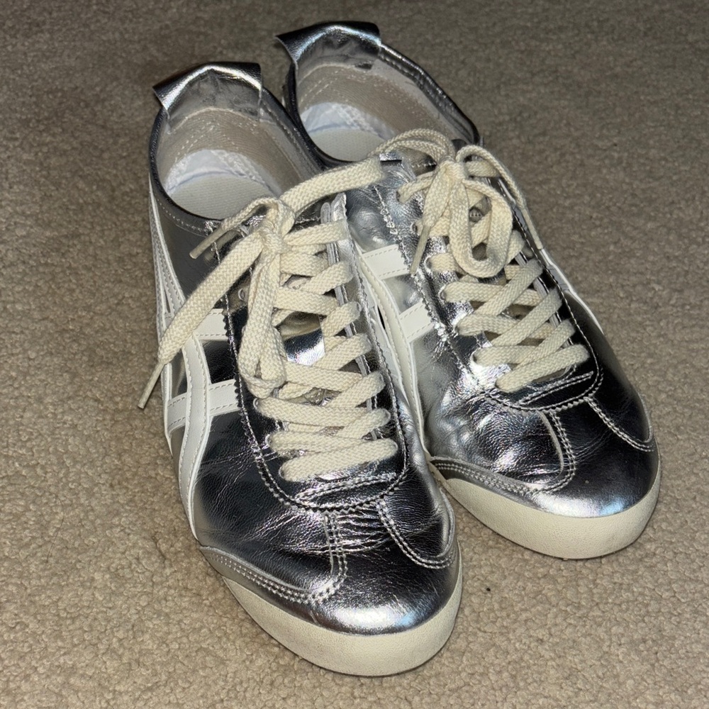 Onitsuka Tiger by Asics Silver and White Women's Sneakers